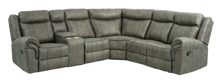 Sally Gray 3-Piece Manual Reclining Sectional with Manual Recliner