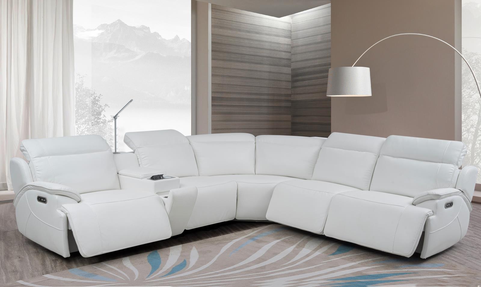 Paris White Sectional — view 2