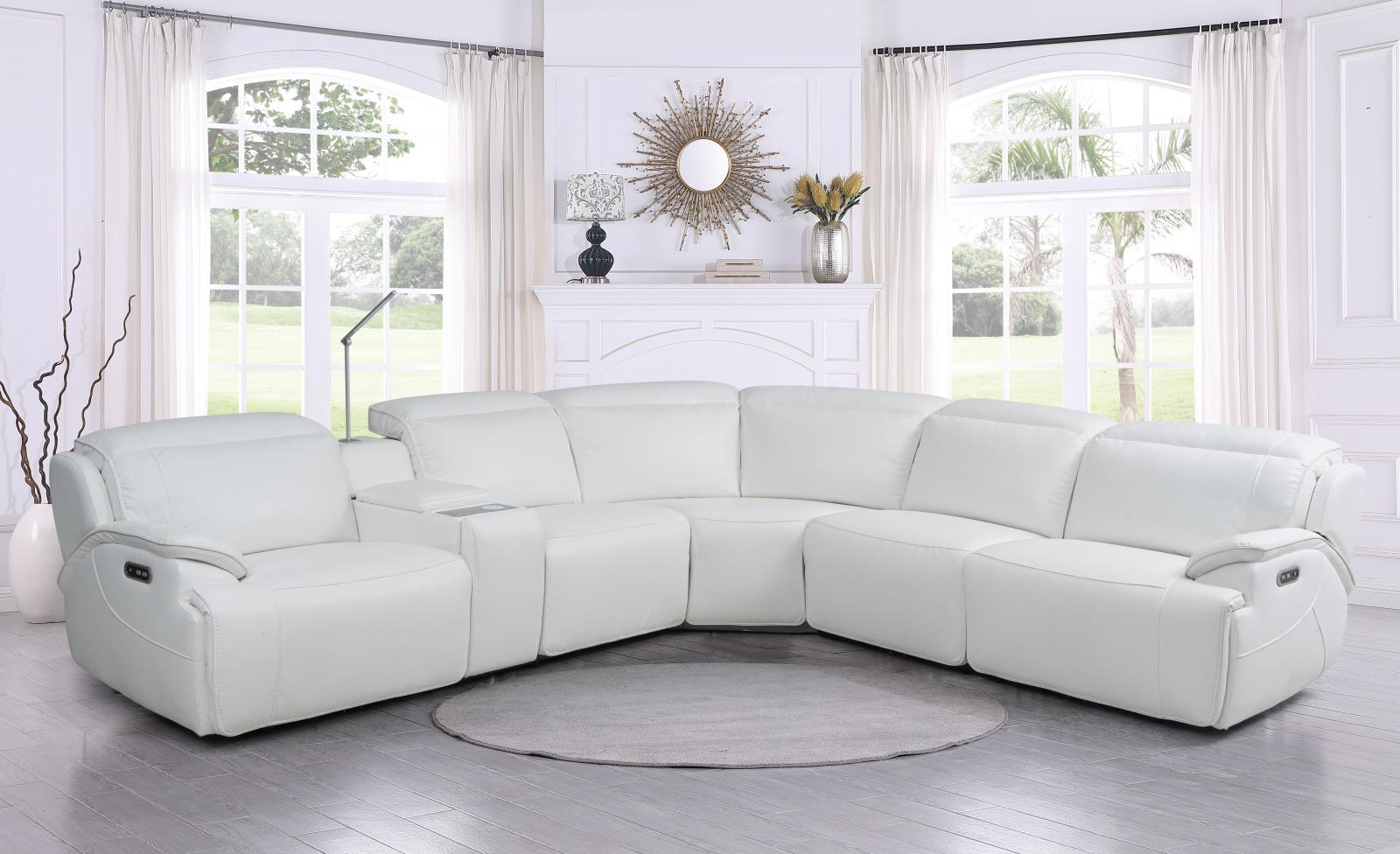 Paris White Sectional — view 11