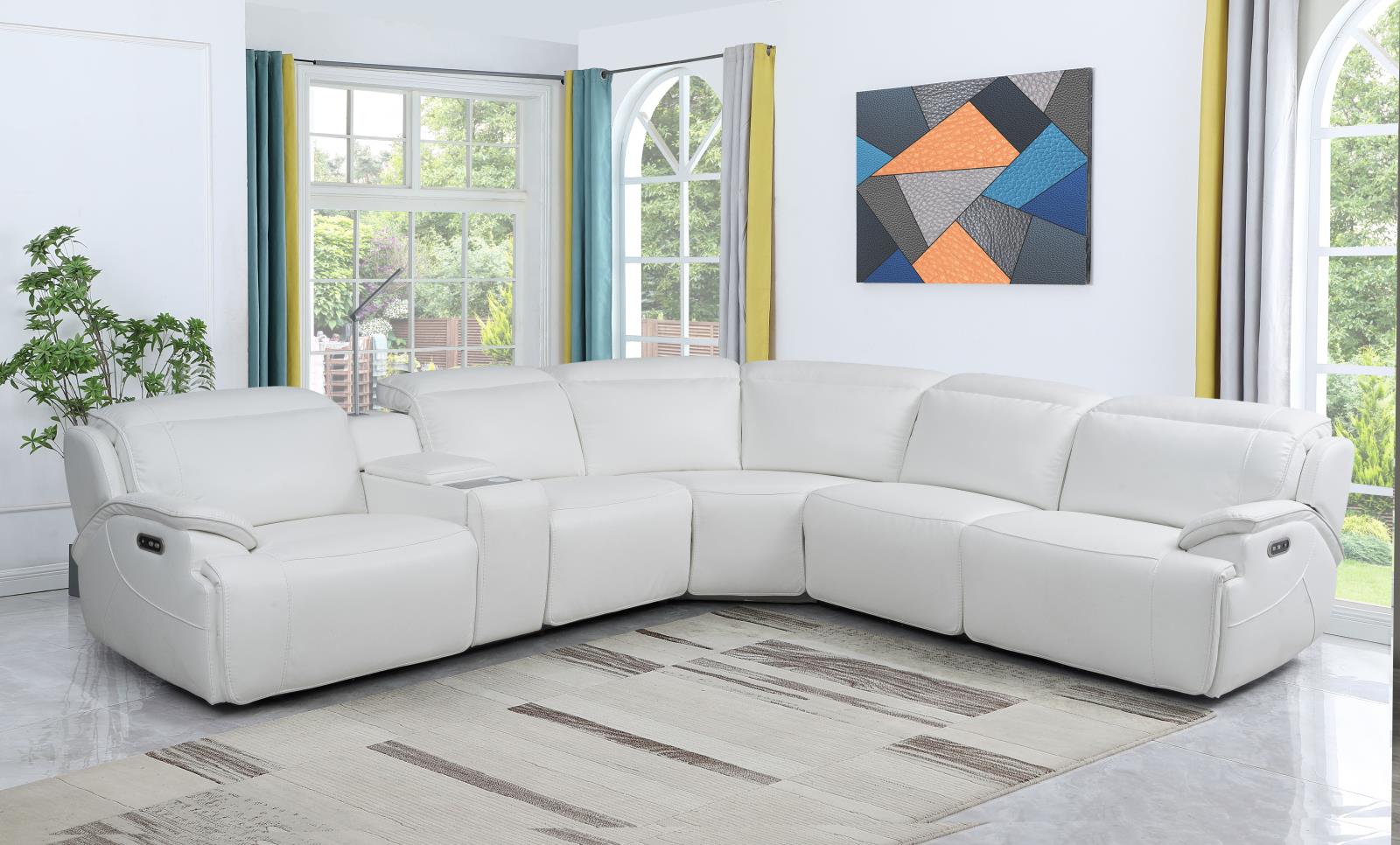 Paris White Sectional — view 12