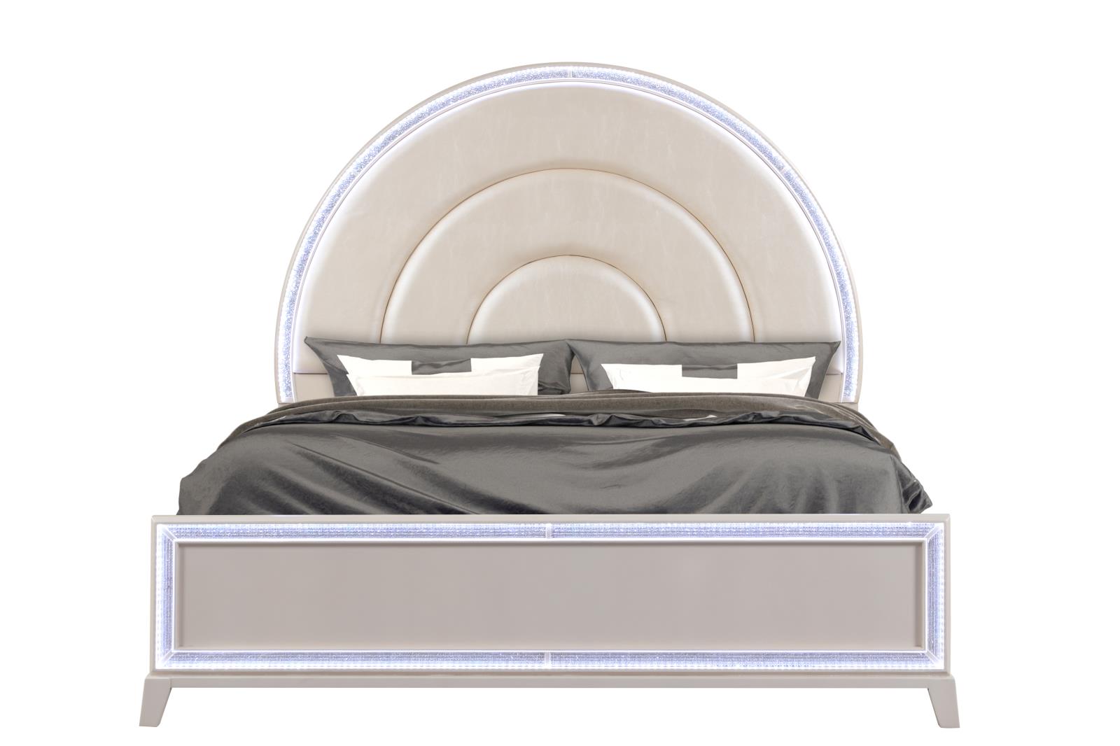 Santana Cream King Bed, Dresser, Mirror, Chest & Nightstand — view 9