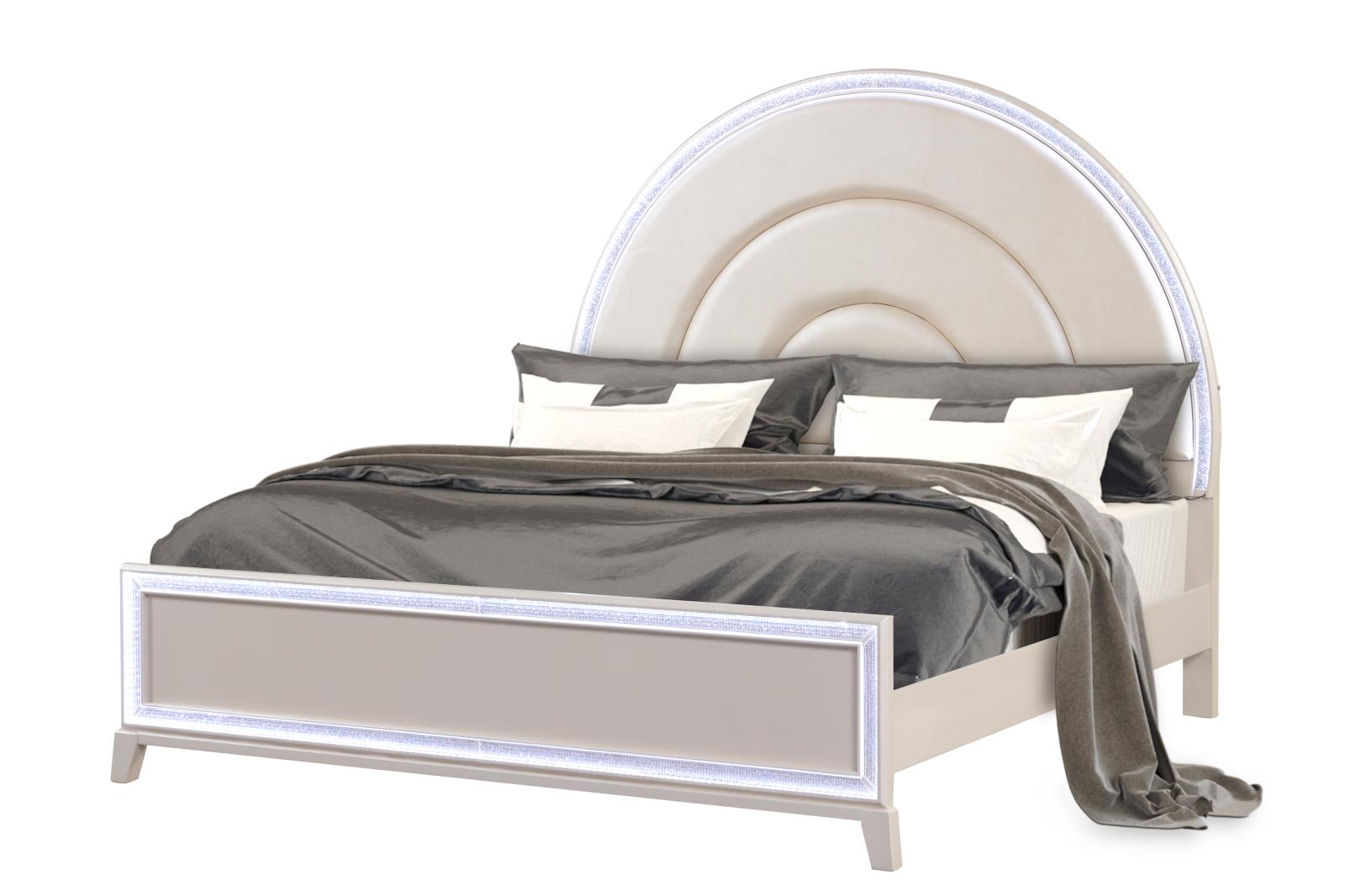 Santana Cream King Bed, Dresser, Mirror, Chest & Nightstand — view 8
