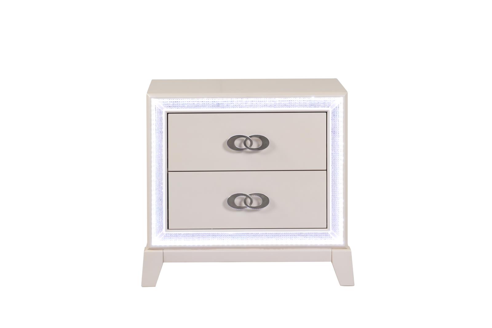 Santana Cream King Bed, Dresser, Mirror, Chest & Nightstand — view 3