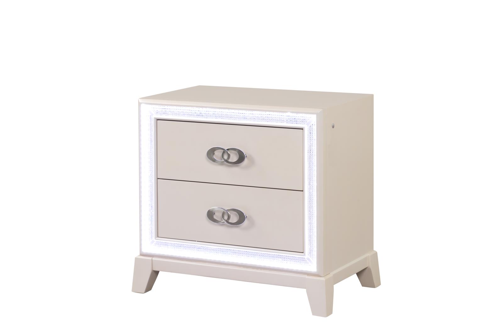 Santana Cream King Bed, Dresser, Mirror, Chest & Nightstand — view 2