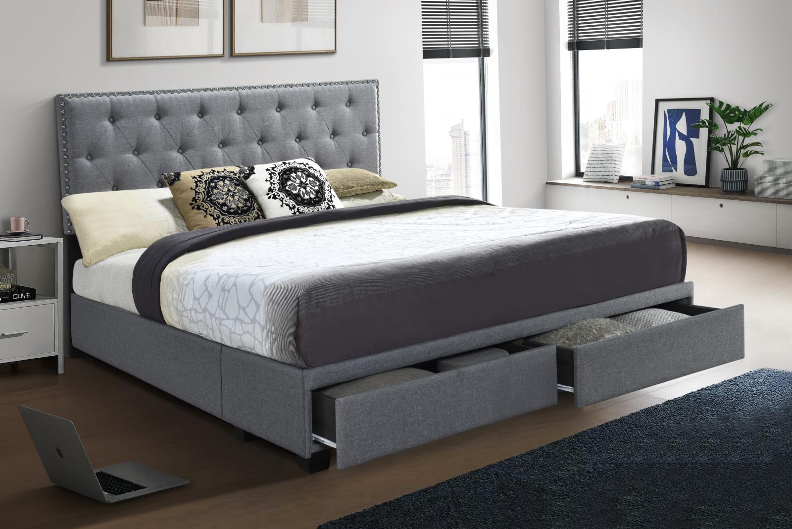 Rome Gray King Bed