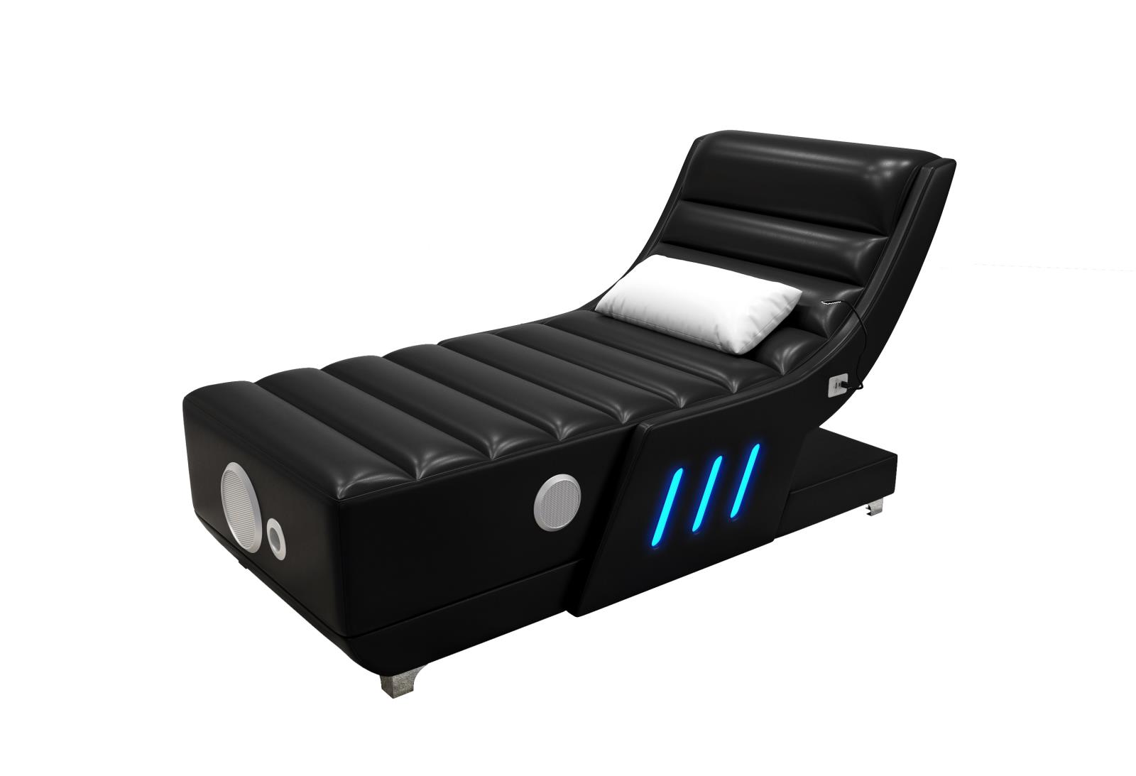 Black Chaise with Bluetooth Speaker — view 2