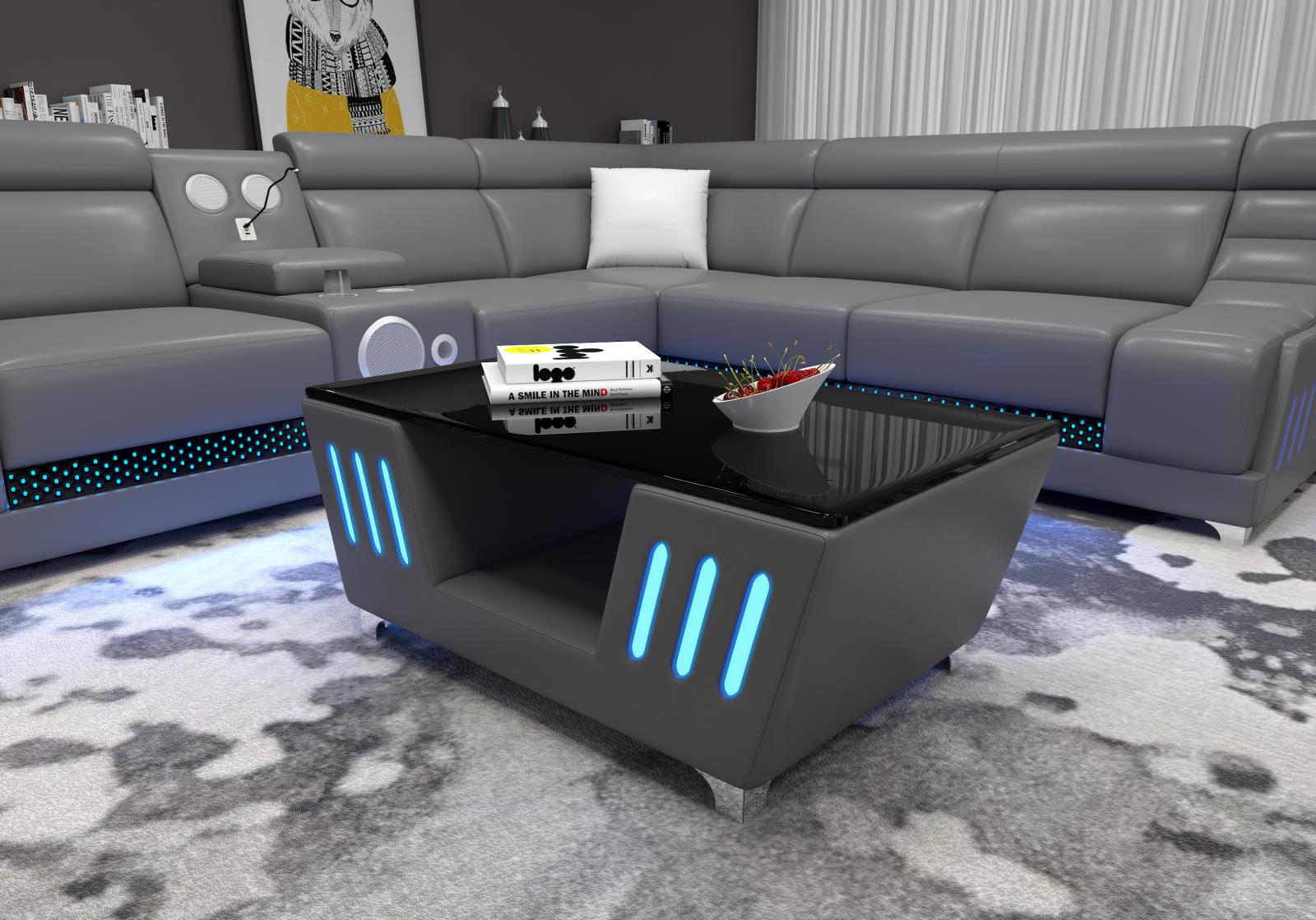 Gray 3-Piece Sectional with Console — view 3