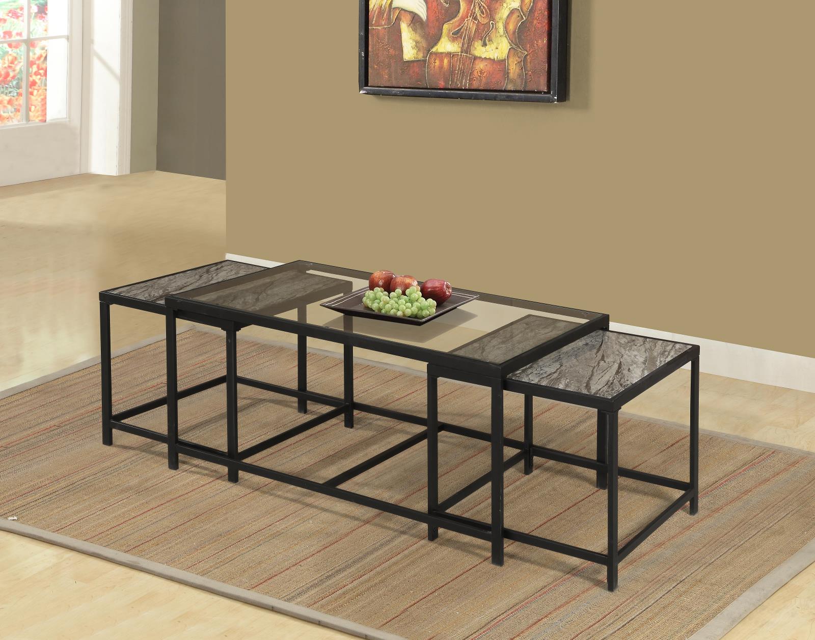 Nest Brown 3-Piece Coffee Table Set