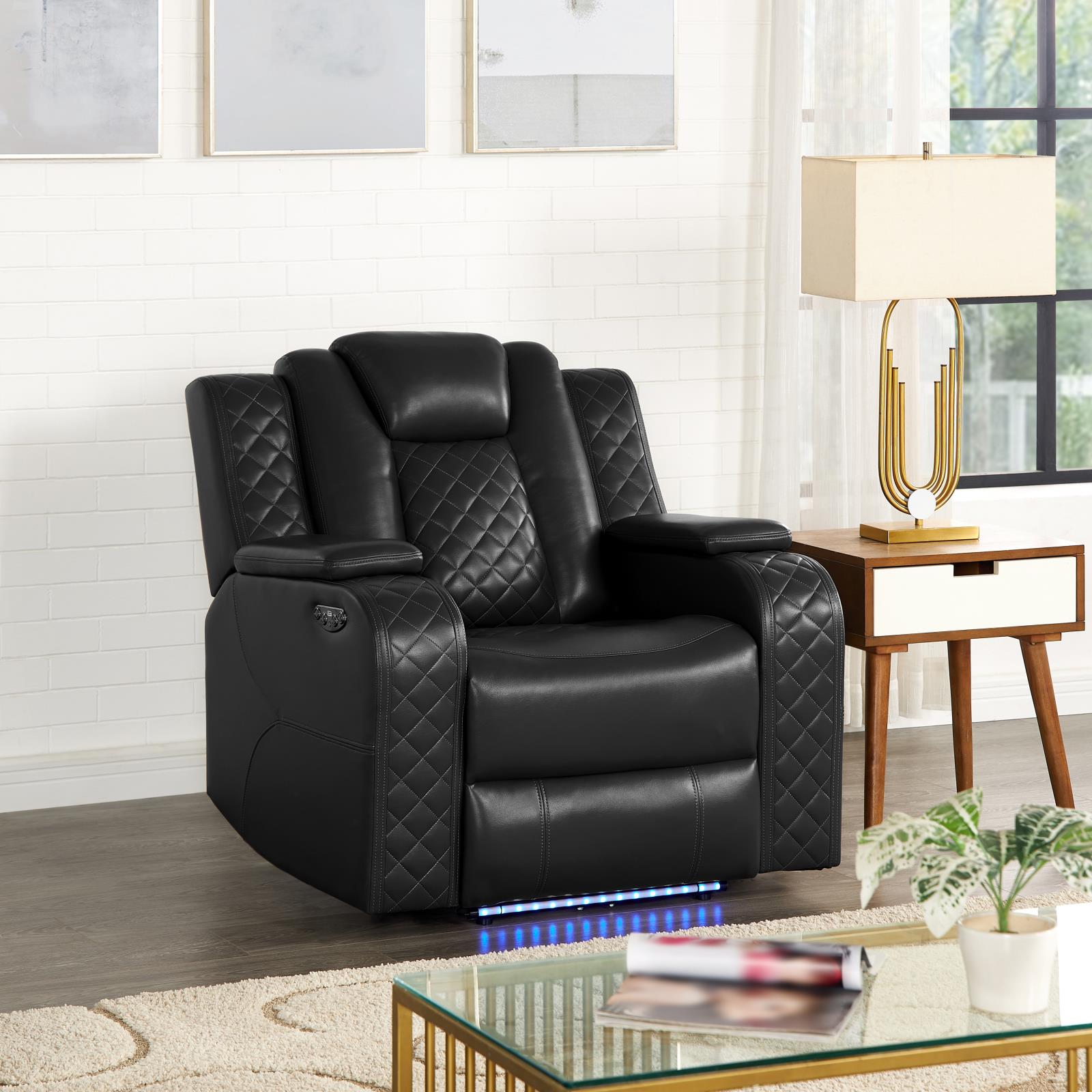 Bella Black Recliner — view 3