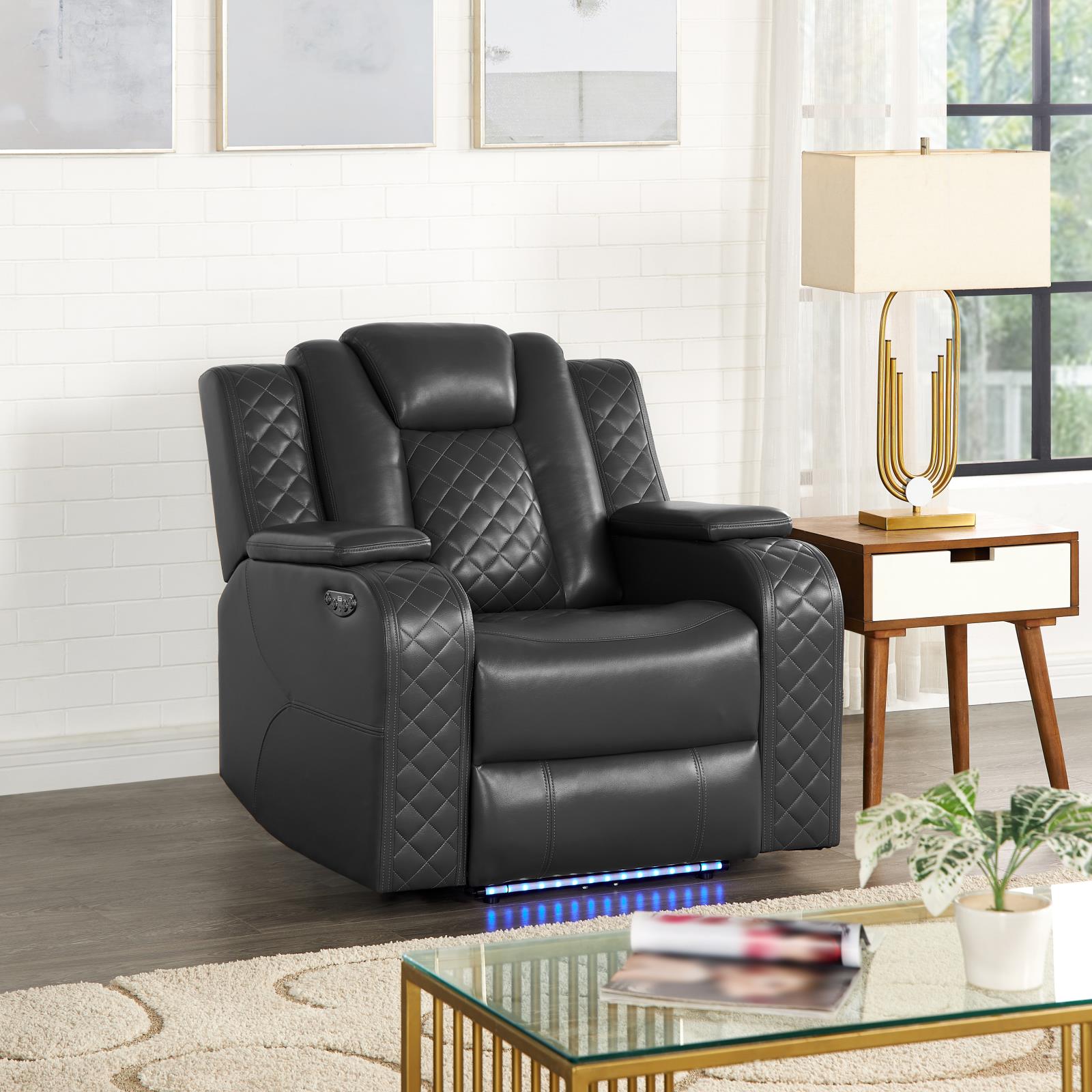 Bella Gray Recliner — view 3