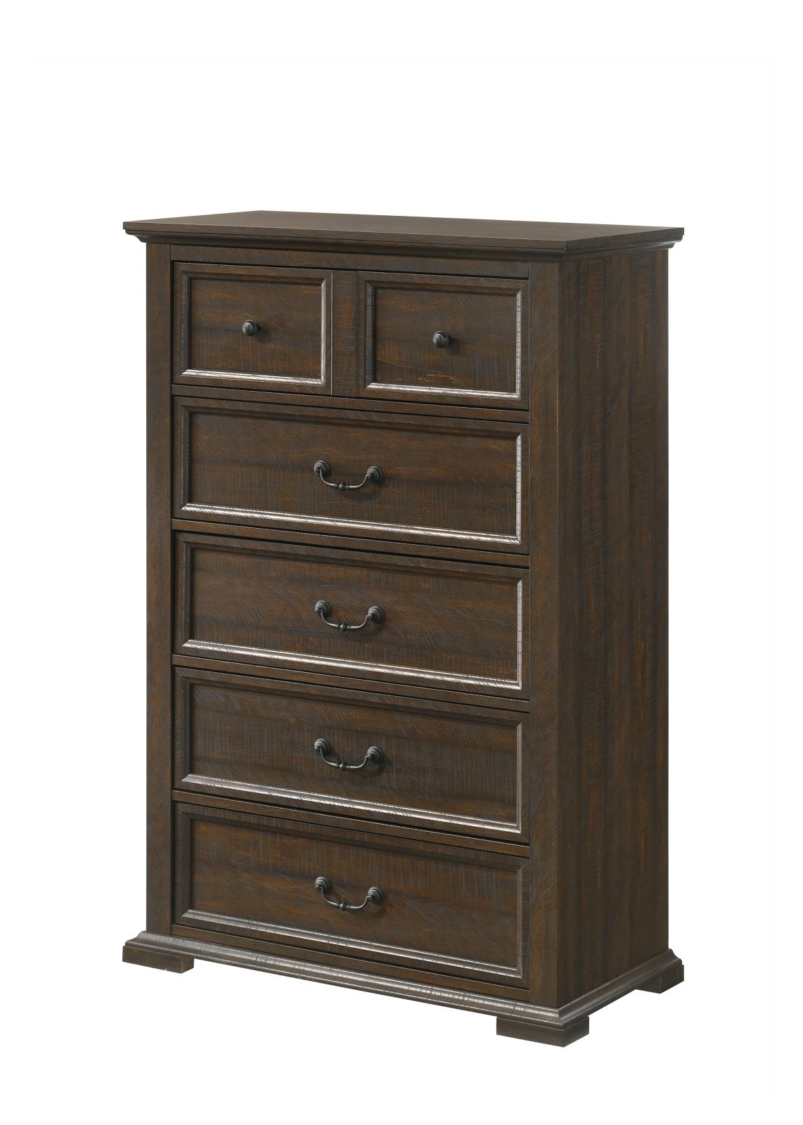 Forest Rustic Brown King Bed, Dresser & Mirror — view 10
