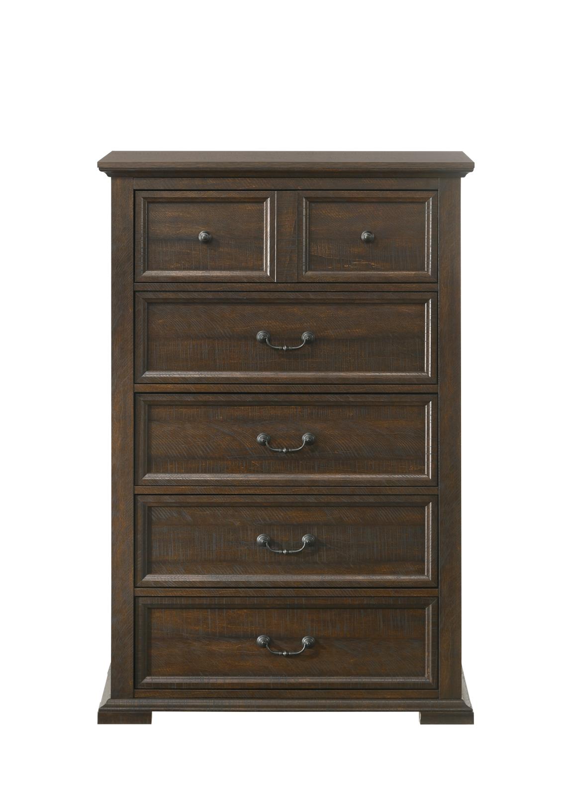Forest Rustic Brown King Bed, Dresser & Mirror — view 11