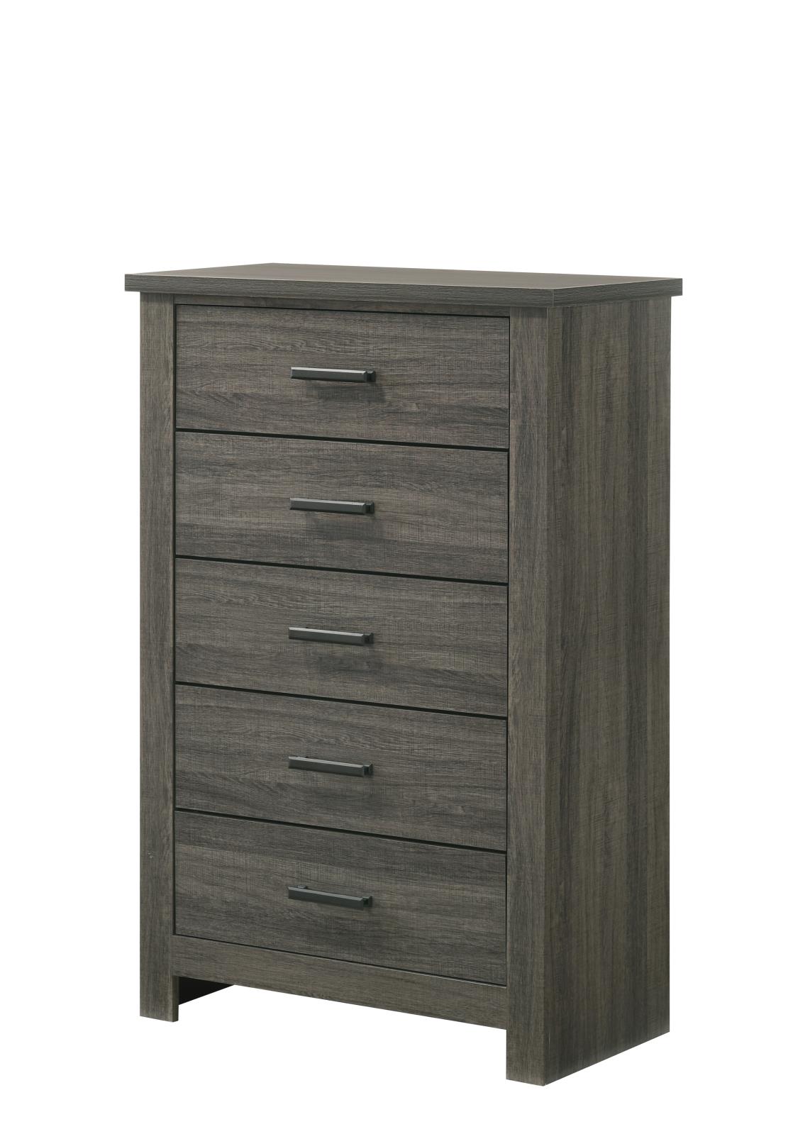 Sydney Gray King Bed, Dresser, Mirror, Chest & Nightstand — view 3