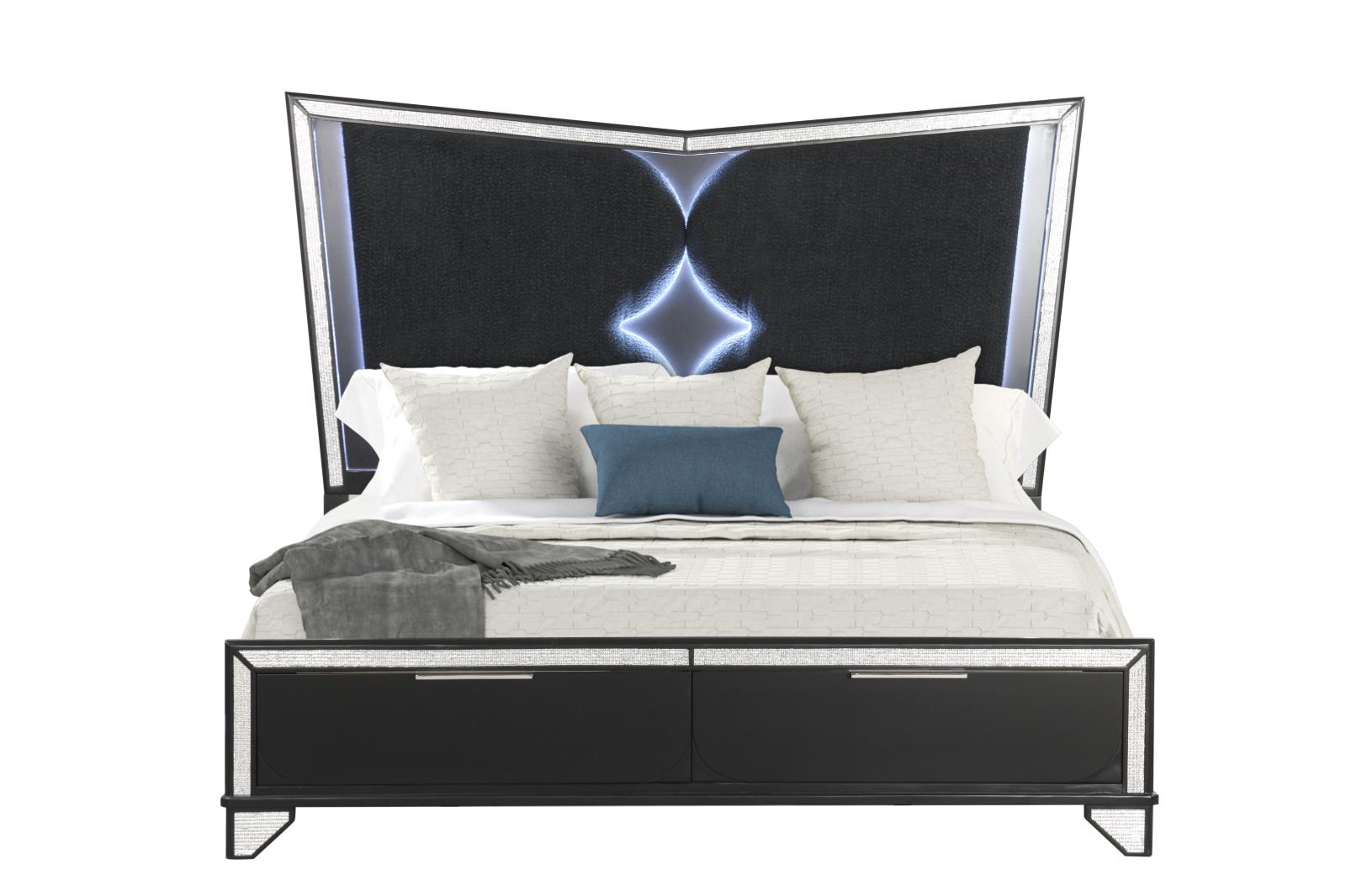 Diamond Black King Bed