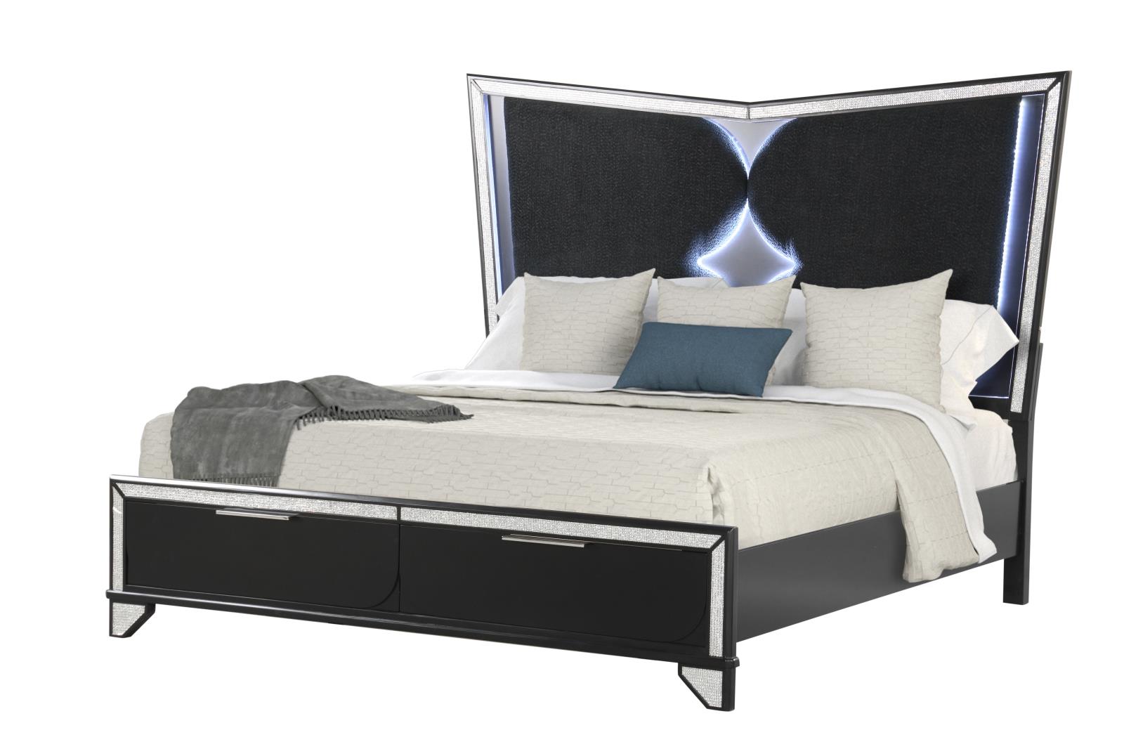Diamond Black King Bed — view 2