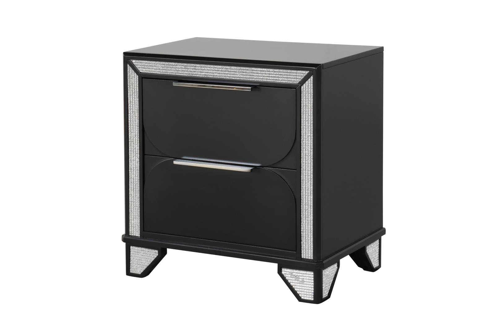 Diamond Black Nightstand — view 2