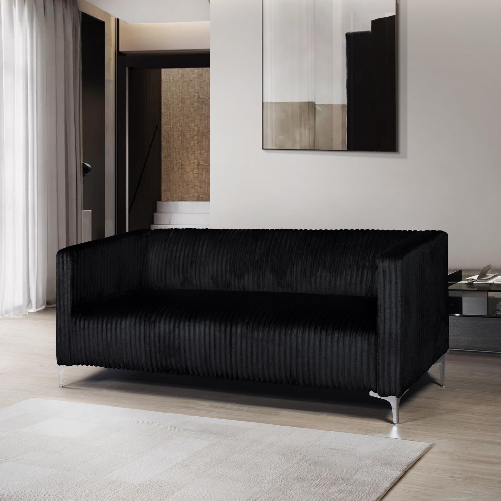 Austin Black Sofa — view 3