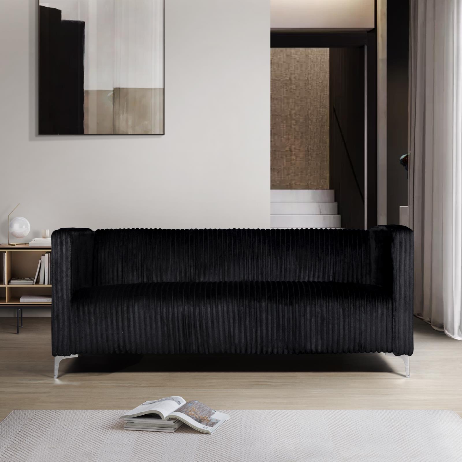 Austin Black Sofa — view 2