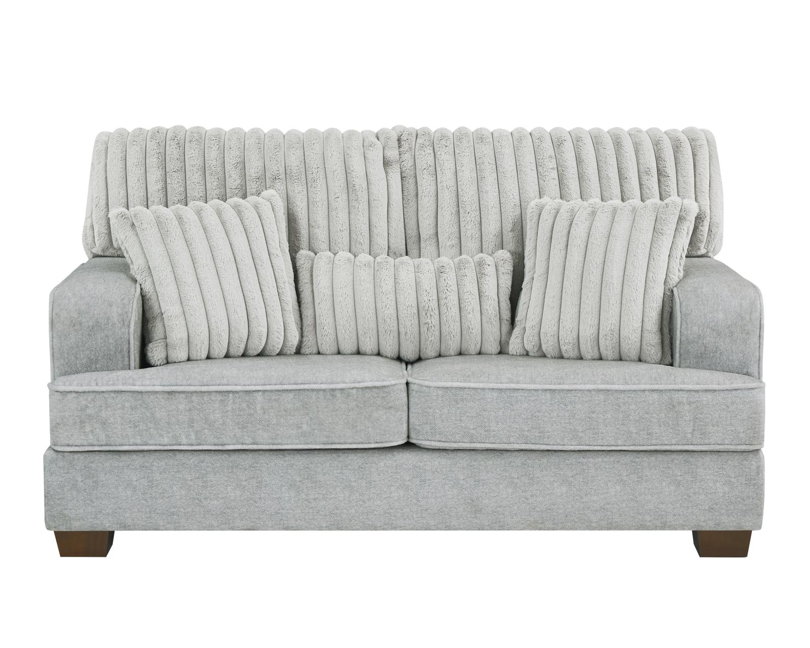 Haisley Light Gray Sofa & Loveseat — view 2