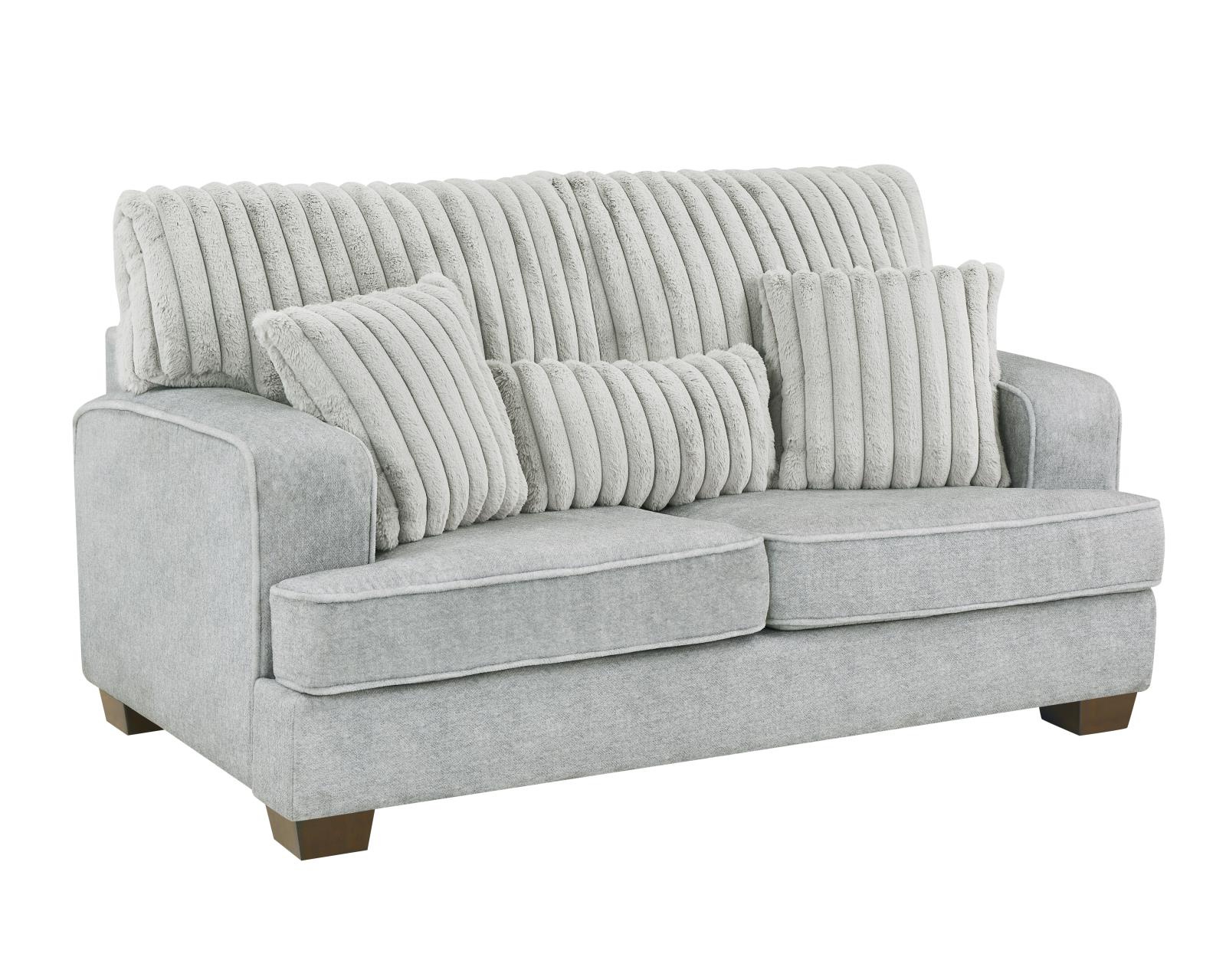 Haisley Light Gray Sofa & Loveseat — view 4