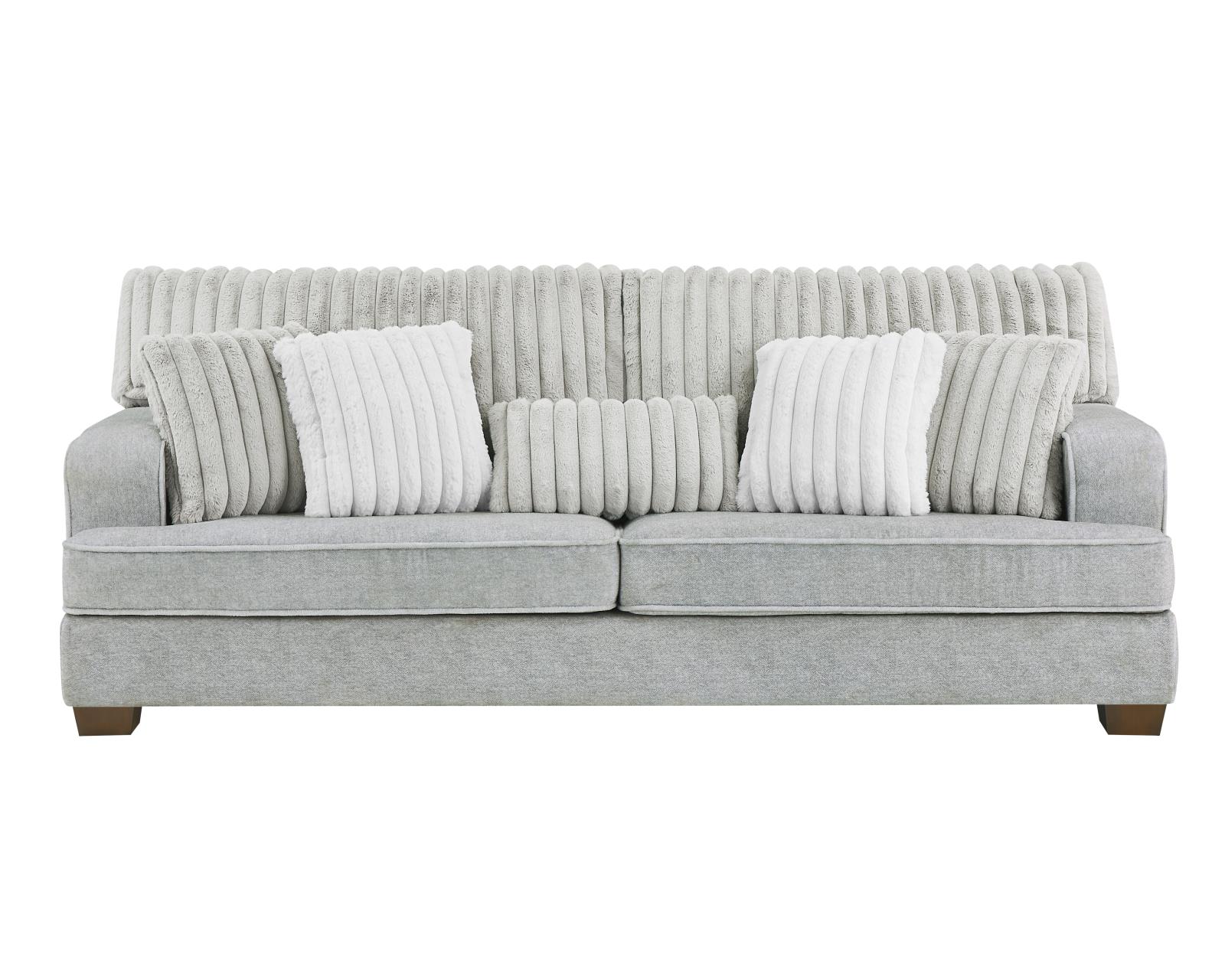 Haisley Light Gray Sofa & Loveseat — view 3