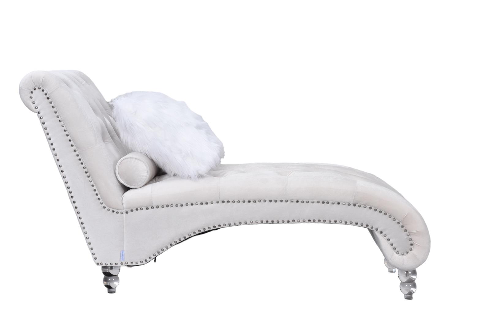 Posh Cream Velvet Chaise