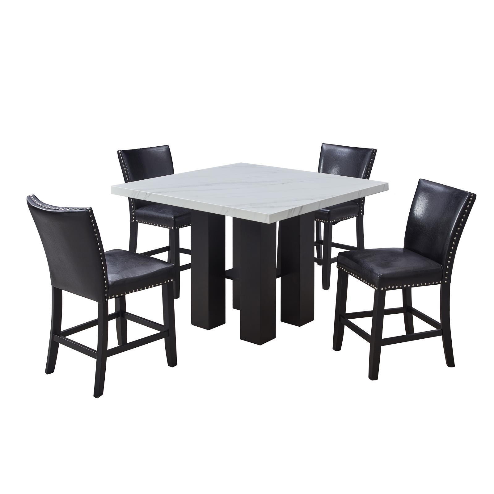 Granada Black 5-Piece Pub Table Set — view 6
