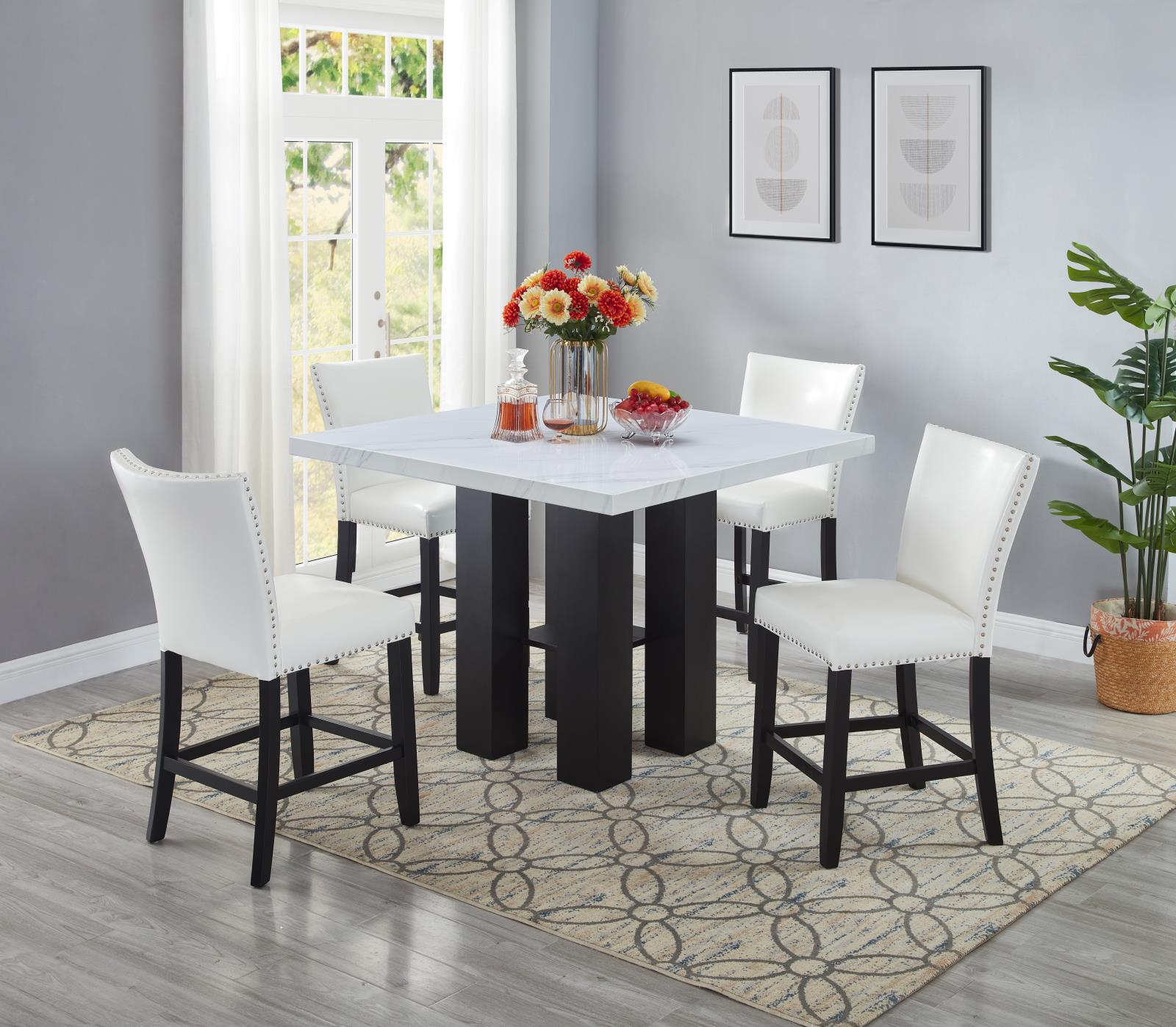 Granada Black Upholstered PU Chair with Footrest — view 4