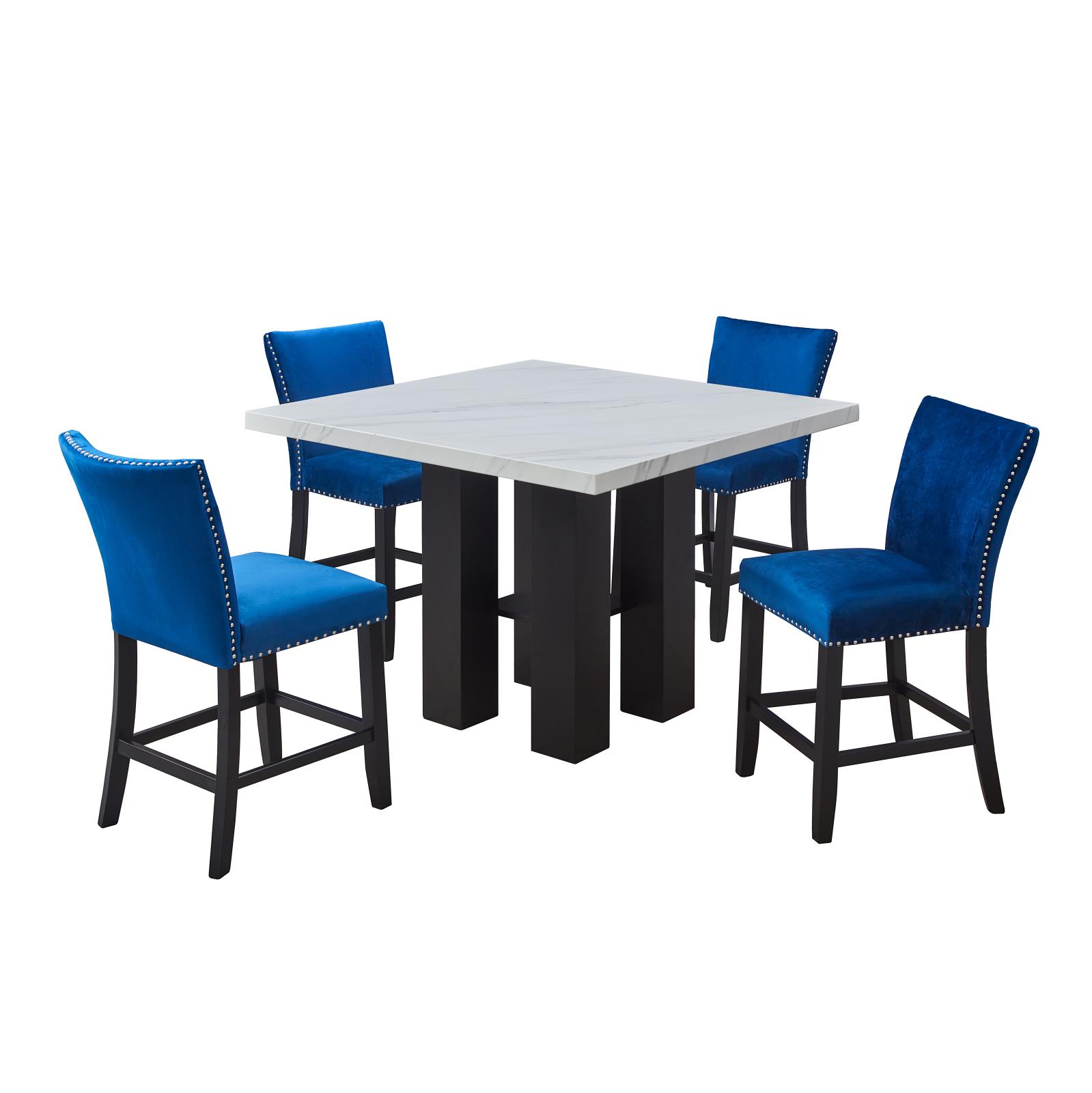 Granada Blue 5-Piece Pub Table Set — view 3