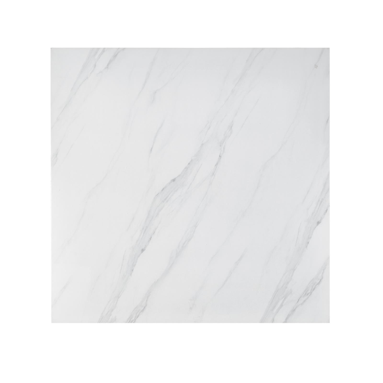 Granada White & Black Pub Table with Faux Marble Top