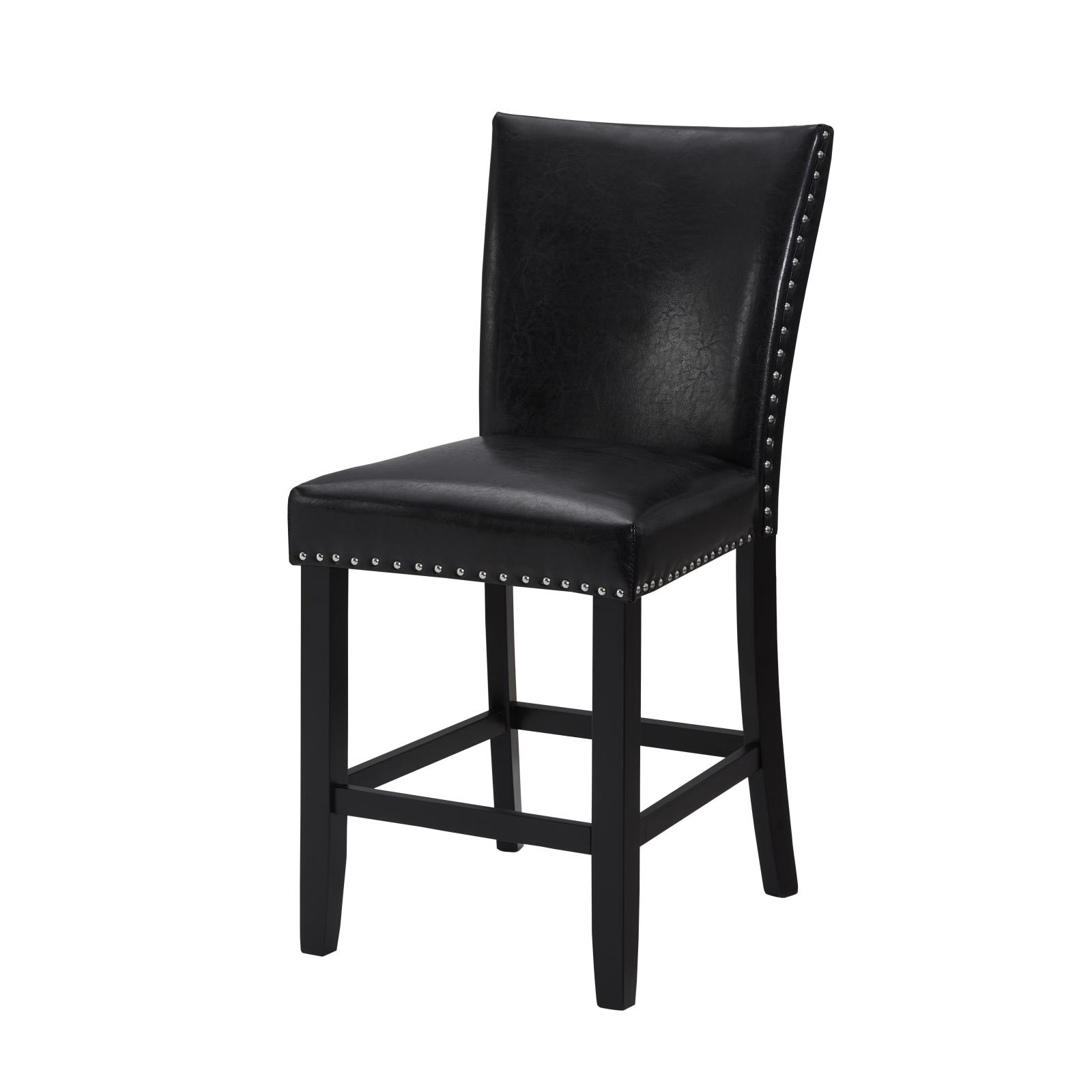 Granada Black Upholstered PU Chair with Footrest — view 8