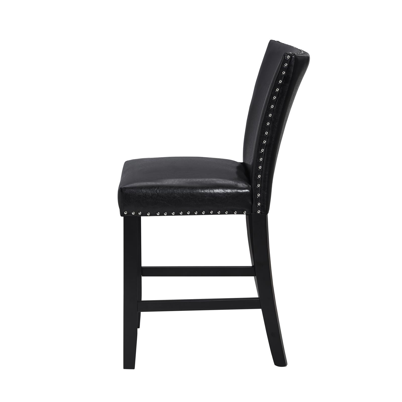 Granada Black Upholstered PU Chair with Footrest — view 6