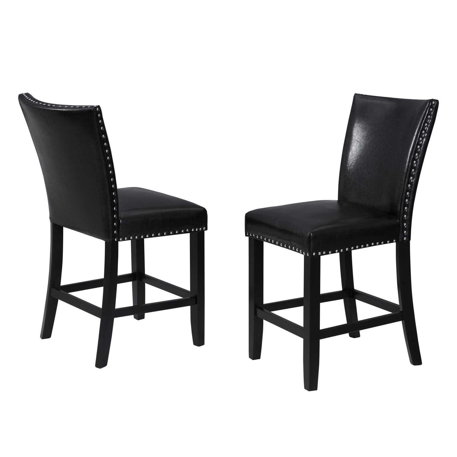 Granada Black Upholstered PU Chair with Footrest