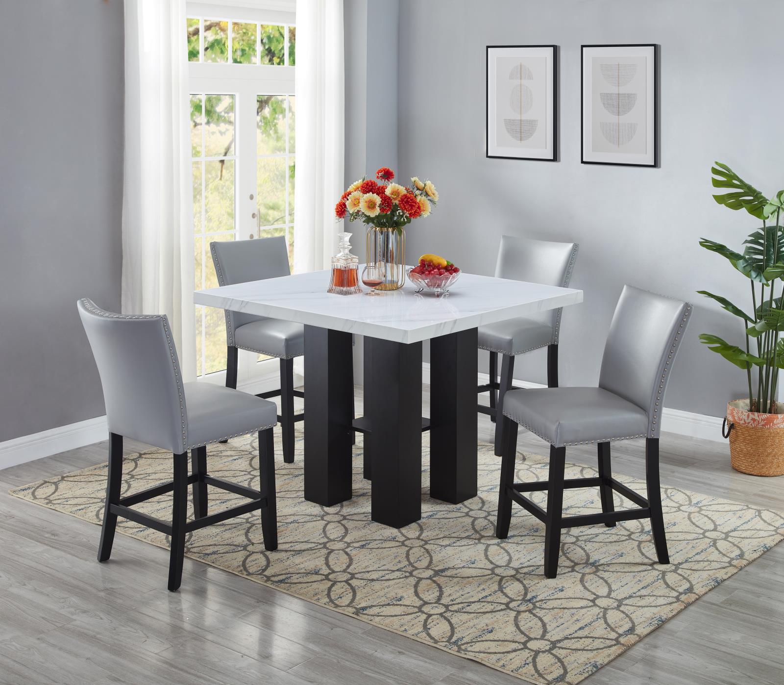 Granada Gray 5-Piece Pub Table Set