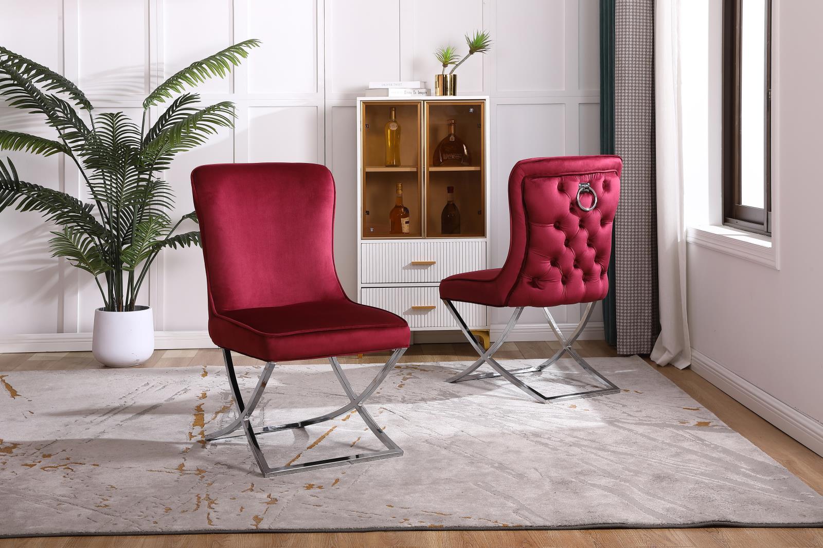 Victoria Burgundy Chairs — view 3