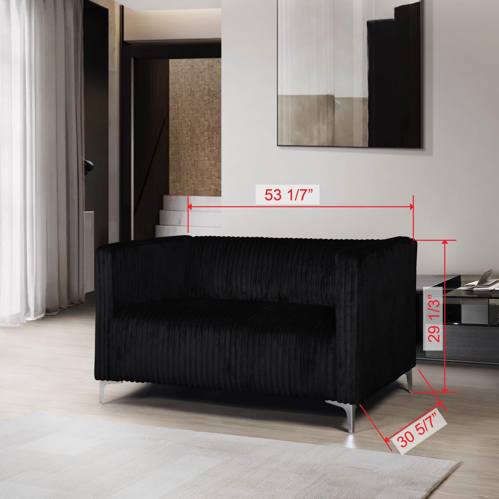 Austin Black Loveseat — view 2