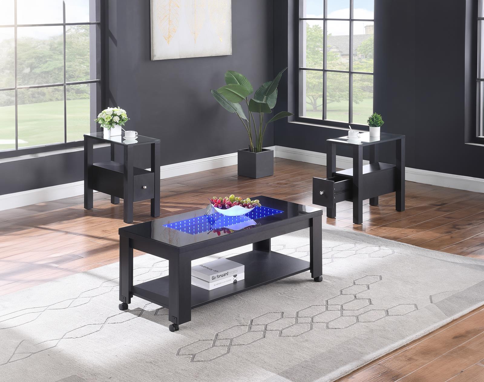 Neo Black Coffee Table Set — view 2
