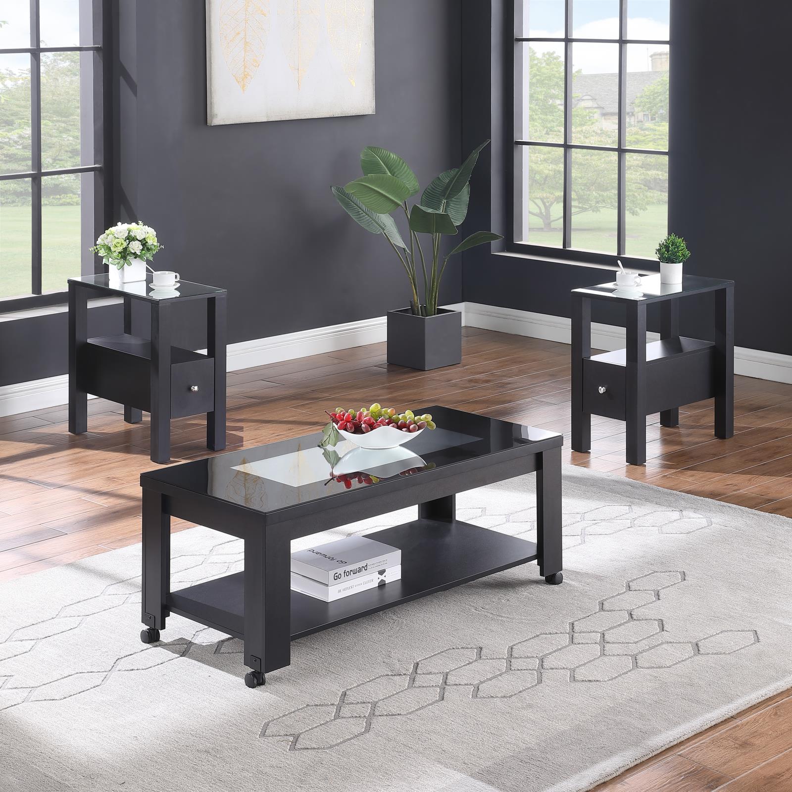 Neo Black Coffee Table Set — view 3