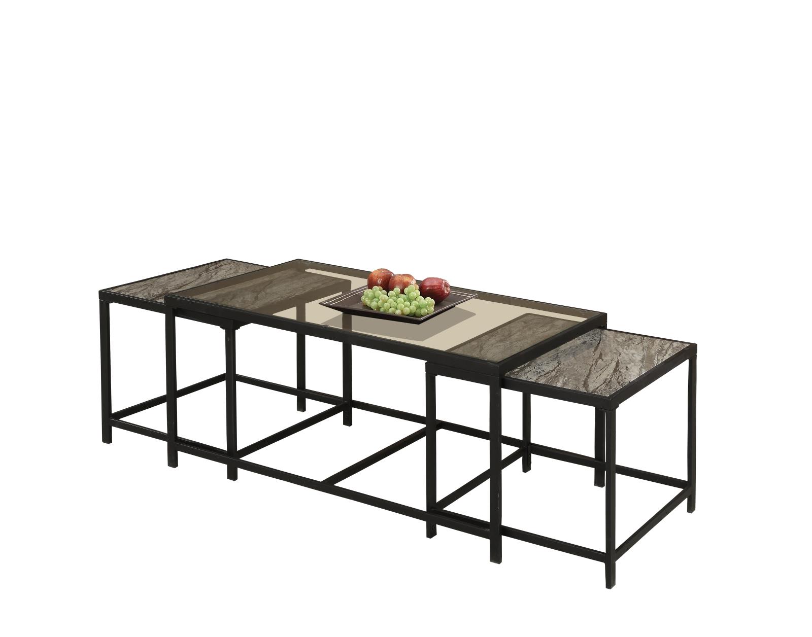 Nest Brown 3-Piece Coffee Table Set — view 3
