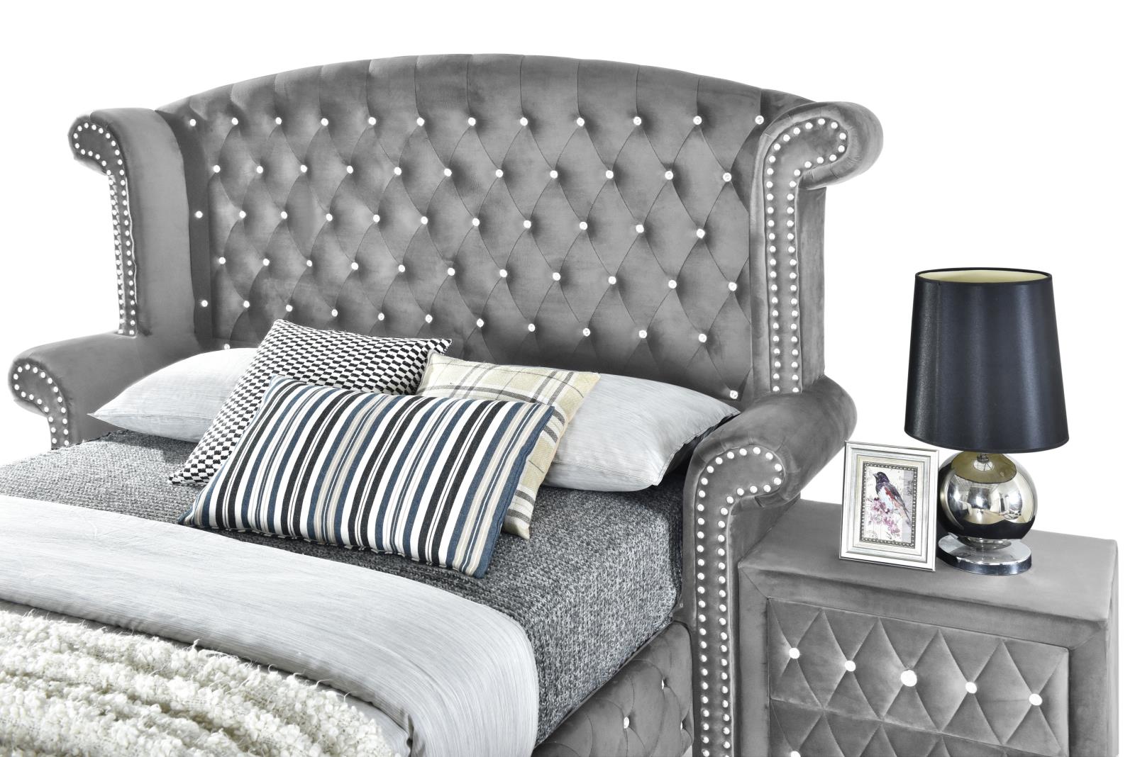 Stella Gray King Bed, Dresser & Mirror — view 4