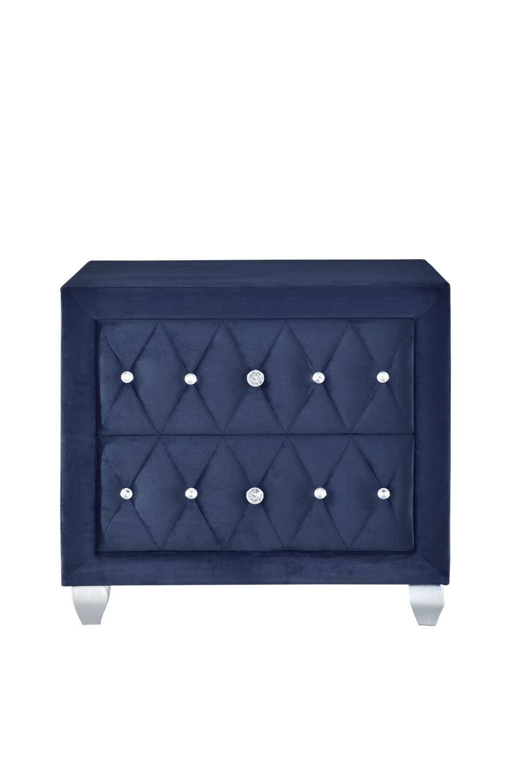 Stella Blue Queen Bed, Dresser, Mirror & Nightstand — view 4