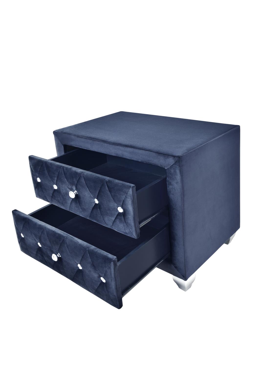 Stella Blue Queen Bed, Dresser, Mirror & Nightstand — view 5