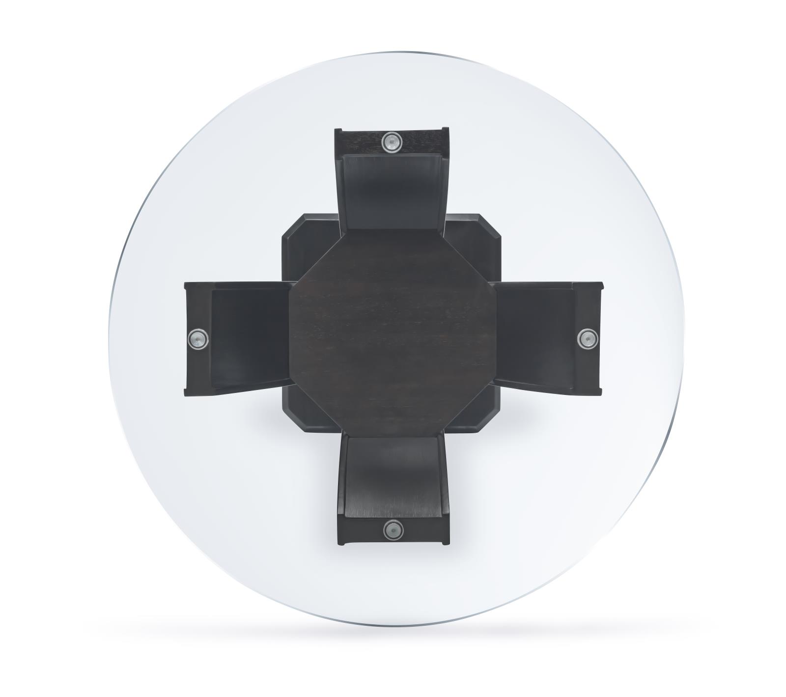 Sandy Brown Glass Round Pub Table — view 3
