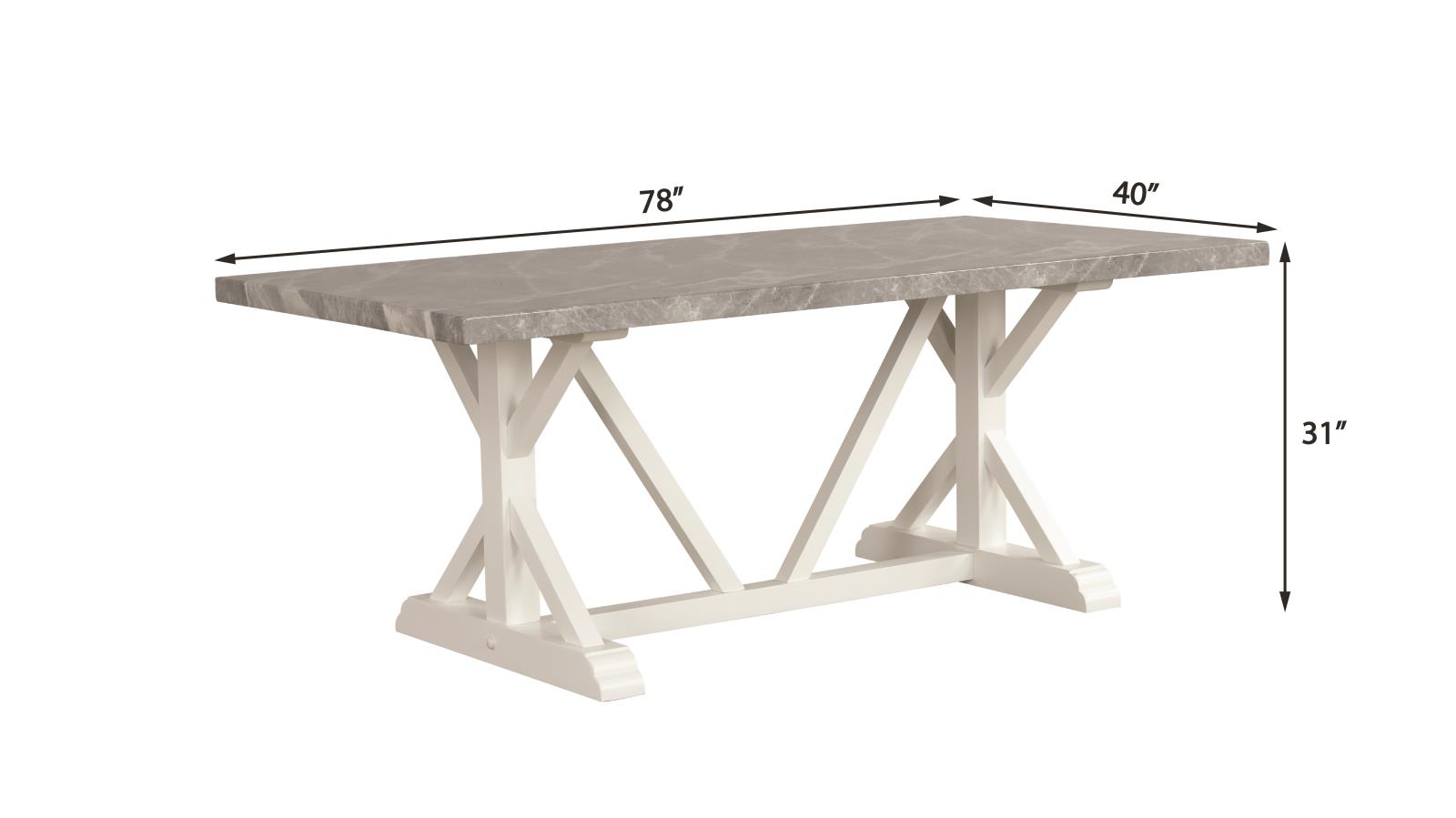 Sarah Gray & White 5-Piece Dining Set — view 6