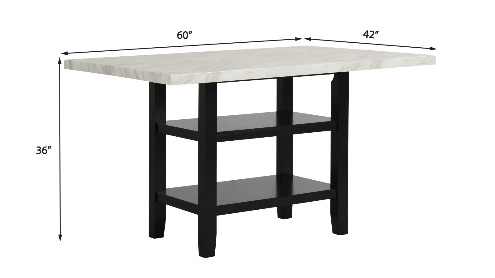 Ayla White & Black 5-Piece Pub Table Set — view 7