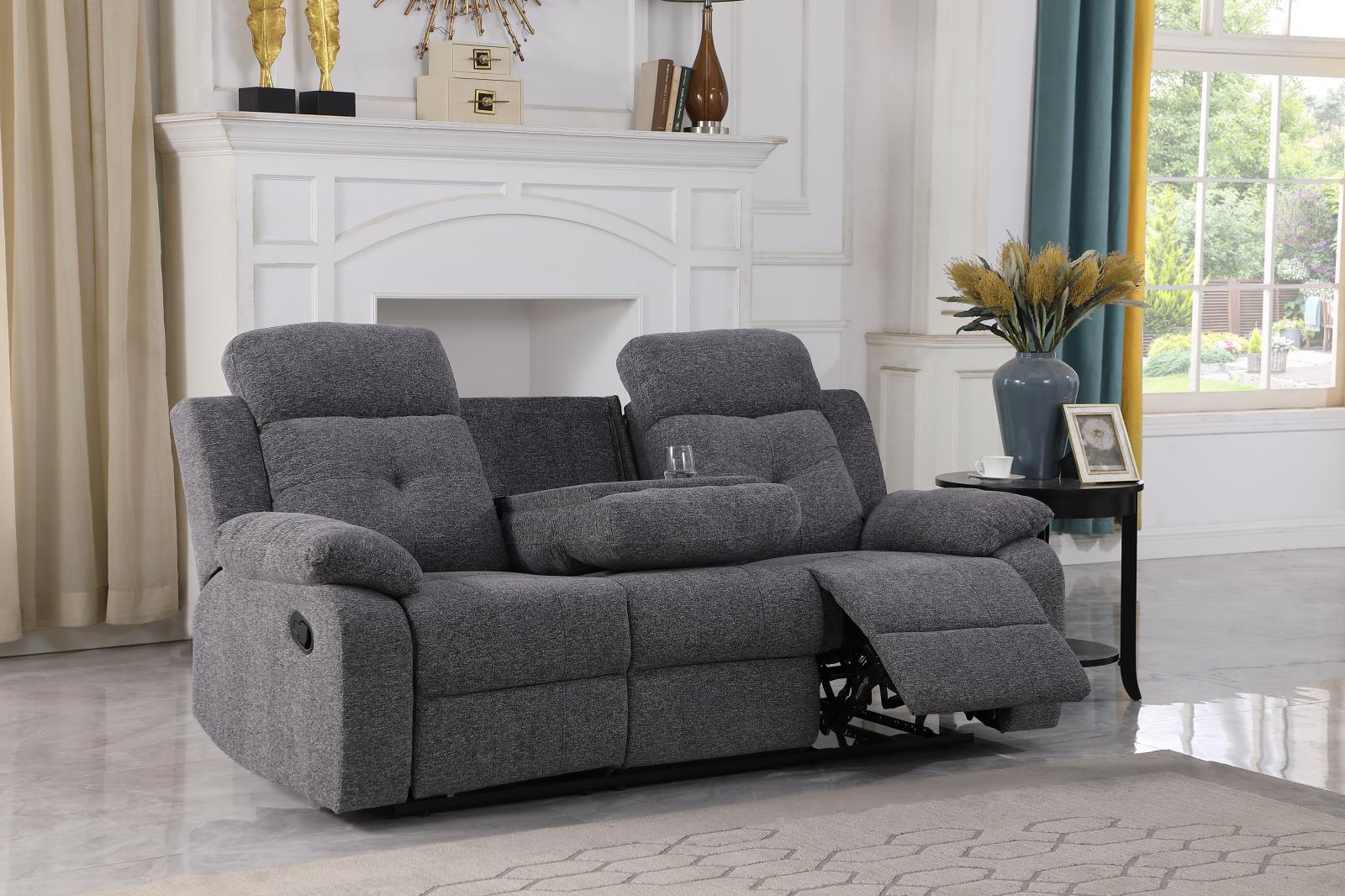 Bellinda Gray Manual Reclining Sofa, Loveseat & Recliner — view 5