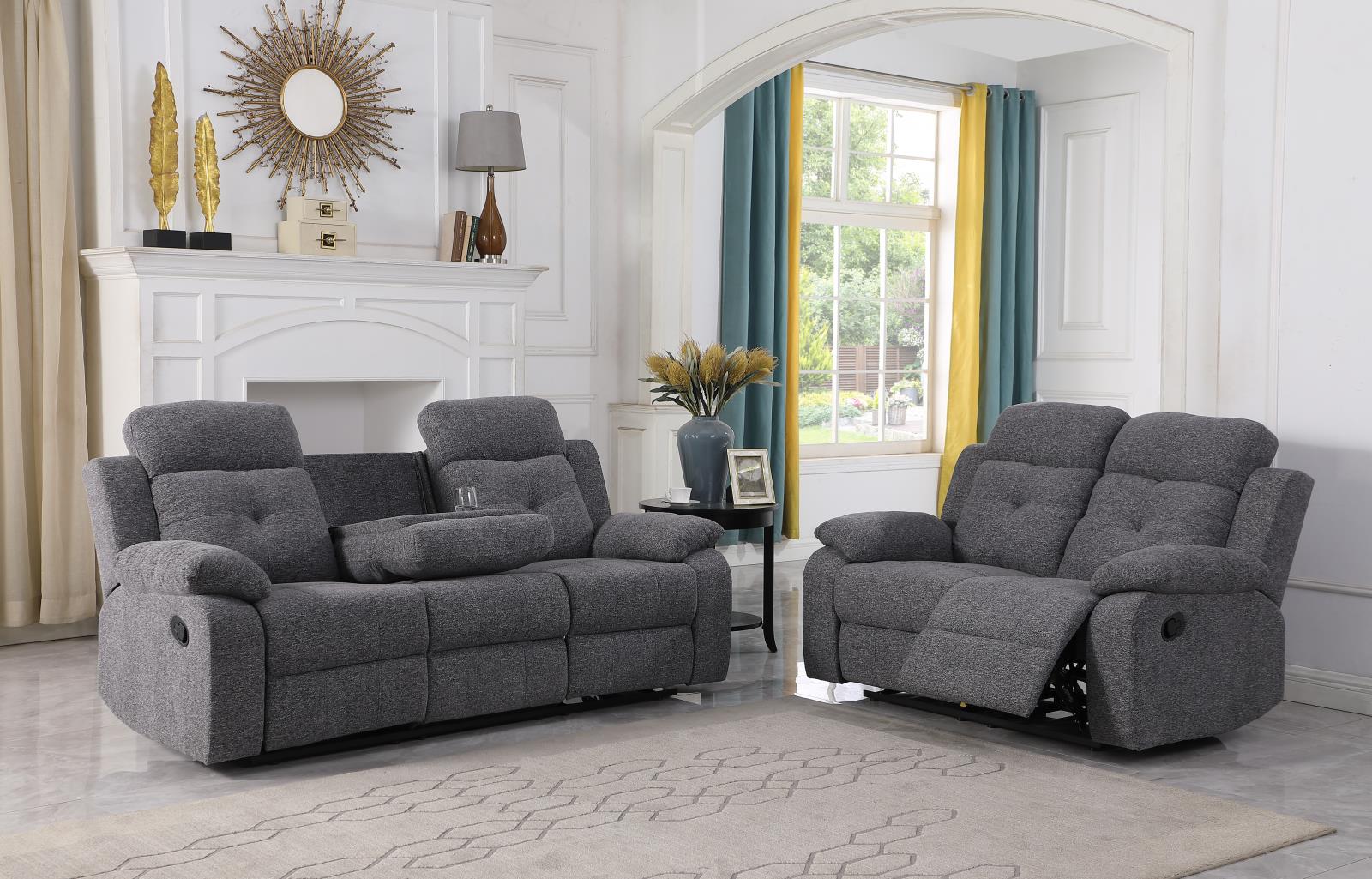Bellinda Gray Manual Reclining Sofa, Loveseat & Recliner — view 4