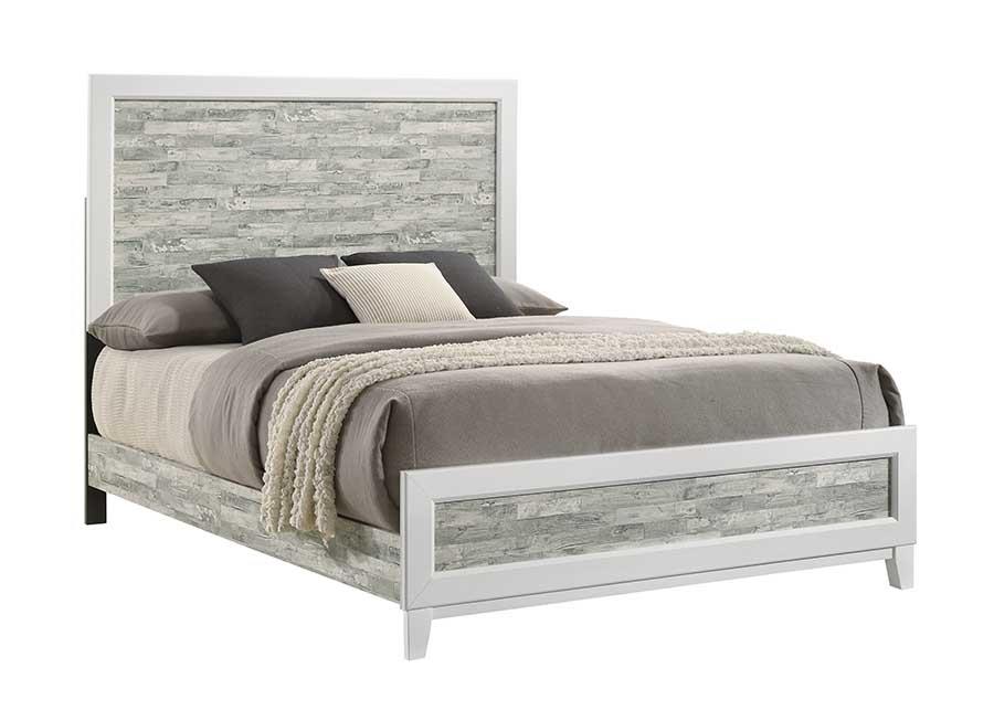 Arctic Gray & White Panel King Bed