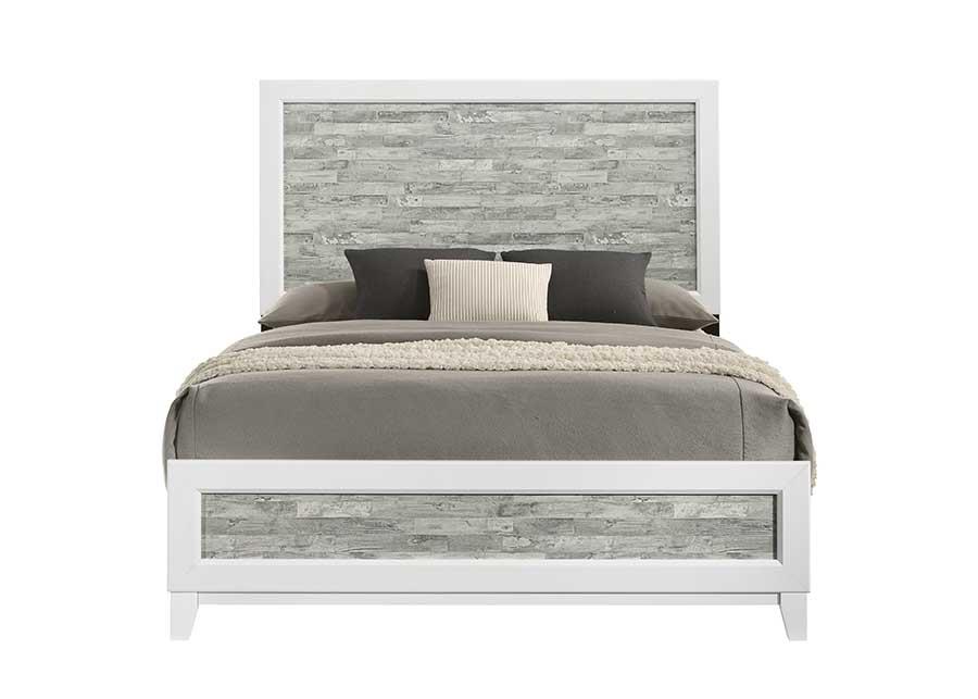 Arctic Gray & White Panel King Bed — view 2