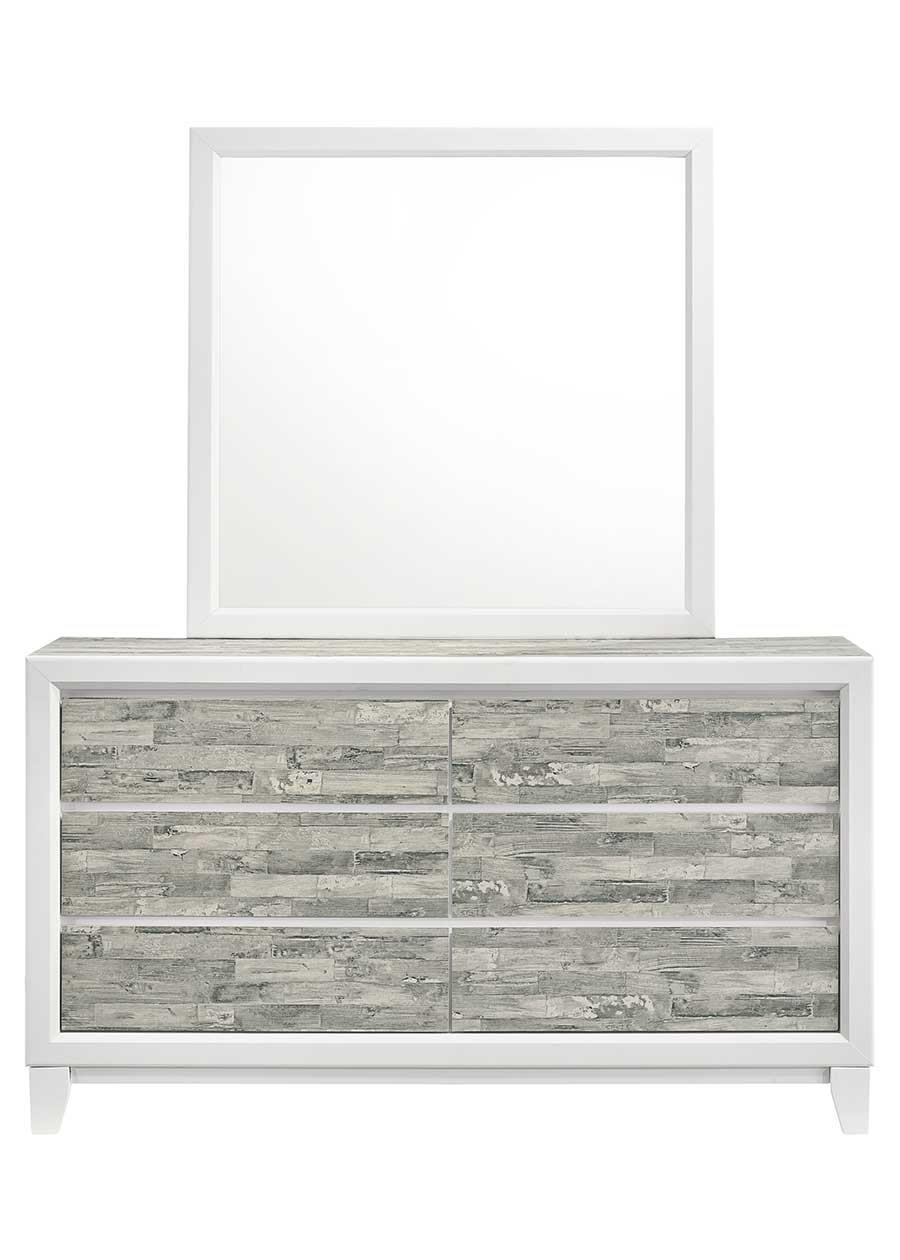 Arctic Gray & White 6-Drawer Dresser